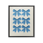 Elegant Blue Bow Pattern A Classic and Stylish Design Framed Canvas Print Gallery Image 8