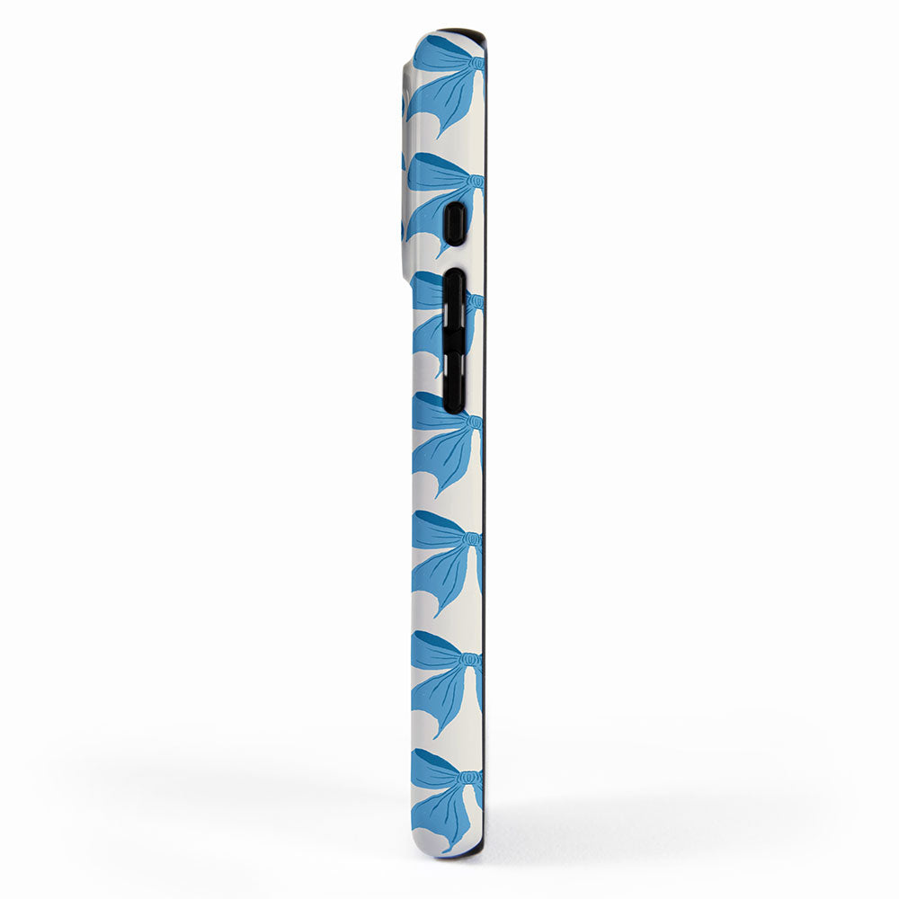 Elegant Blue Bow Pattern A Classic and Stylish Design iPhone Case Gallery Image 2