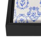 Elegant Blue Victorian Frame with Delicate Flower Framed Canvas Print Gallery Image 3