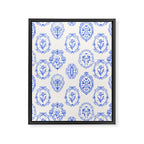 Elegant Blue Victorian Frame with Delicate Flower Framed Canvas Print Gallery Image 8