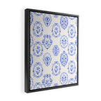 Elegant Blue Victorian Frame with Delicate Flower Framed Canvas Print Gallery Image 2