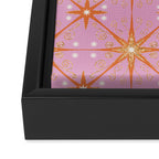 Elegant Gold Starburst on Pink Geometric Pattern Framed Canvas Print Gallery Image 3