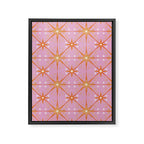 Elegant Gold Starburst on Pink Geometric Pattern Framed Canvas Print Gallery Image 8
