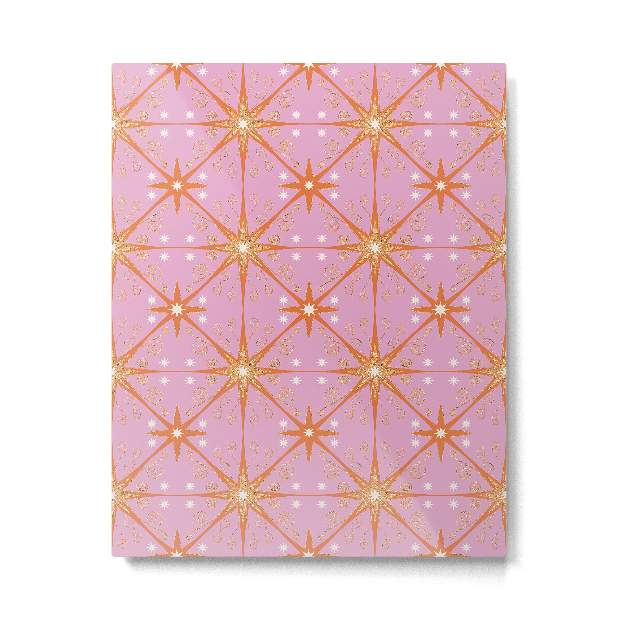 Elegant Gold Starburst on Pink Geometric Pattern Metal Print Gallery Image 6