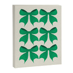 Elegant Green Bow Pattern - Festive Holiday Design Canvas Print Gallery Image 8