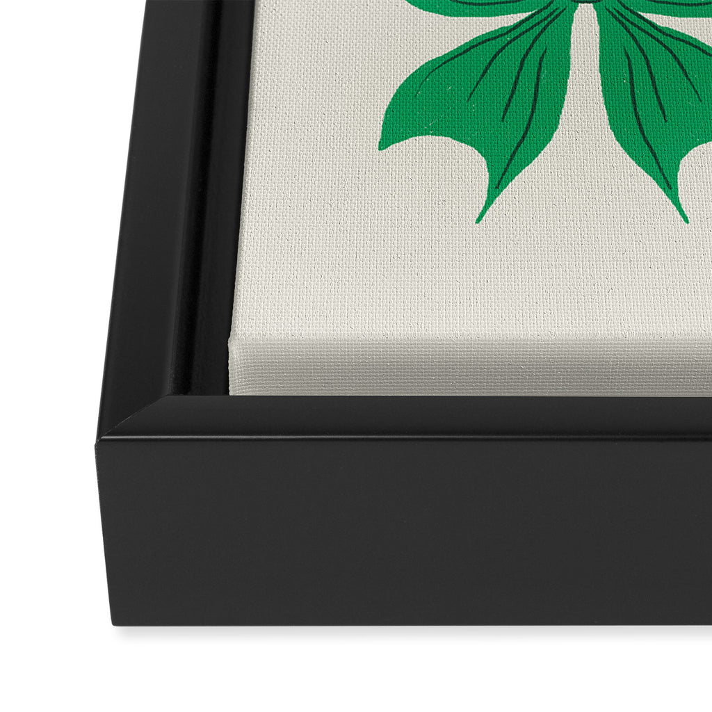 Elegant Green Bow Pattern - Festive Holiday Design Framed Canvas Print Gallery Image 3