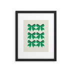 Elegant Green Bow Pattern - Festive Holiday Design Framed Art Print Gallery Image 6