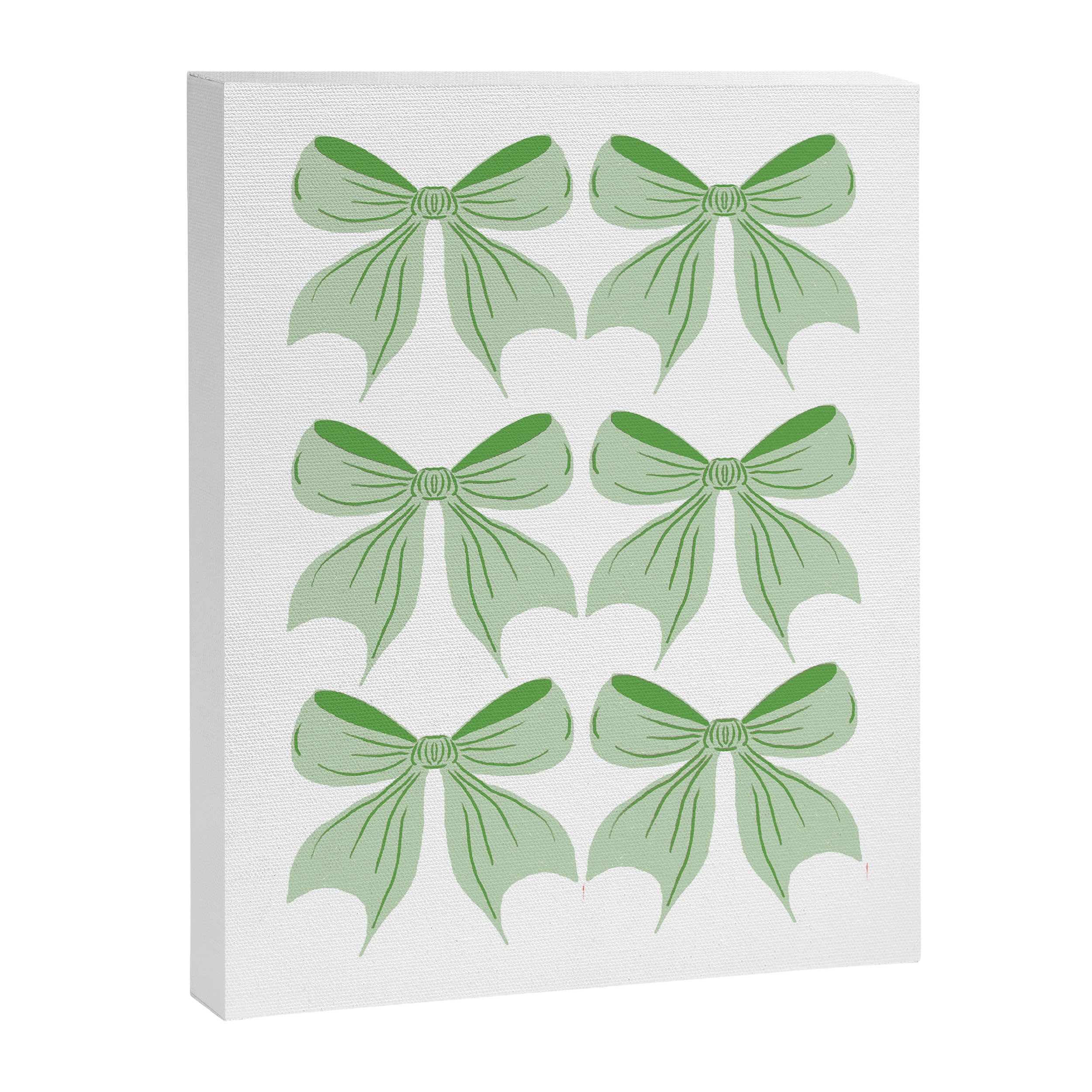 Elegant Light Green Bow Pattern A Classic and Stylish Design for Any Occasion Canvas Print Gallery Image 8
