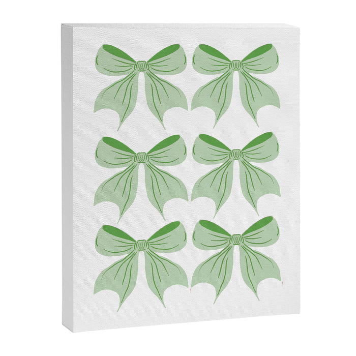 Elegant Light Green Bow Pattern A Classic and Stylish Design for Any Occasion Canvas Print Gallery Image 1