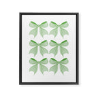 Elegant Light Green Bow Pattern A Classic and Stylish Design for Any Occasion Framed Canvas Print Gallery Image 8