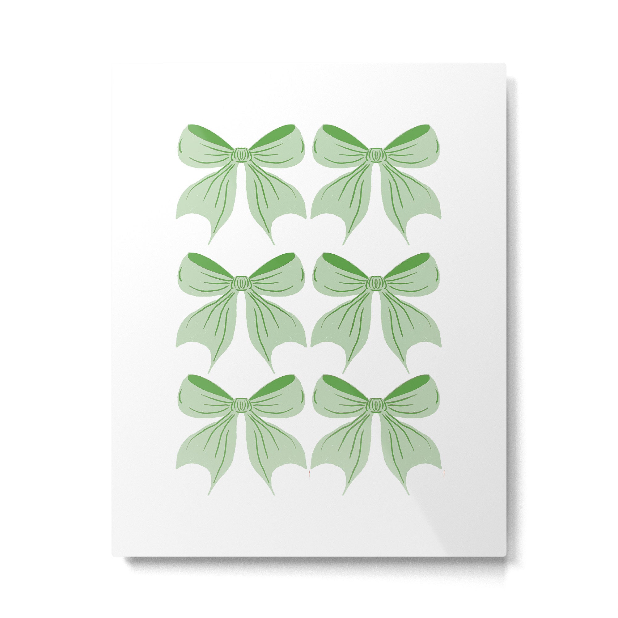Elegant Light Green Bow Pattern A Classic and Stylish Design for Any Occasion Metal Print Gallery Image 6