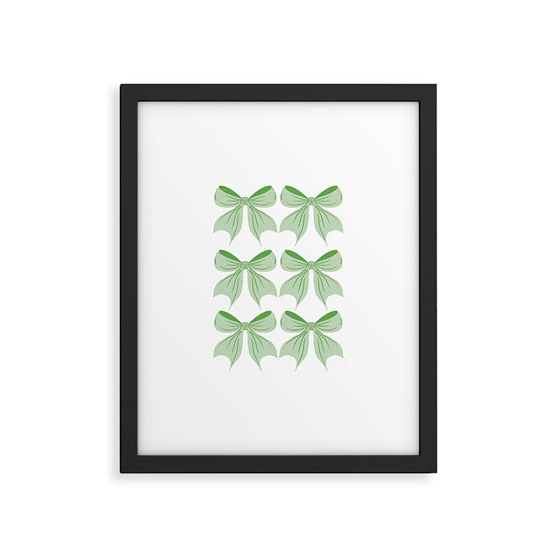 Elegant Light Green Bow Pattern A Classic and Stylish Design for Any Occasion Framed Art Print Gallery Image 6