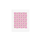 Elegant Pink Bow Checkerboard Pattern Art Print Gallery Image 1