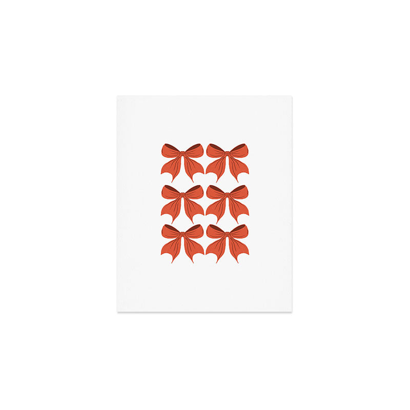Elegant Red Bow Pattern: A Classic and Stylish Design Art Print Gallery Image 1
