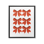 Elegant Red Bow Pattern: A Classic and Stylish Design Framed Canvas Print Gallery Image 8