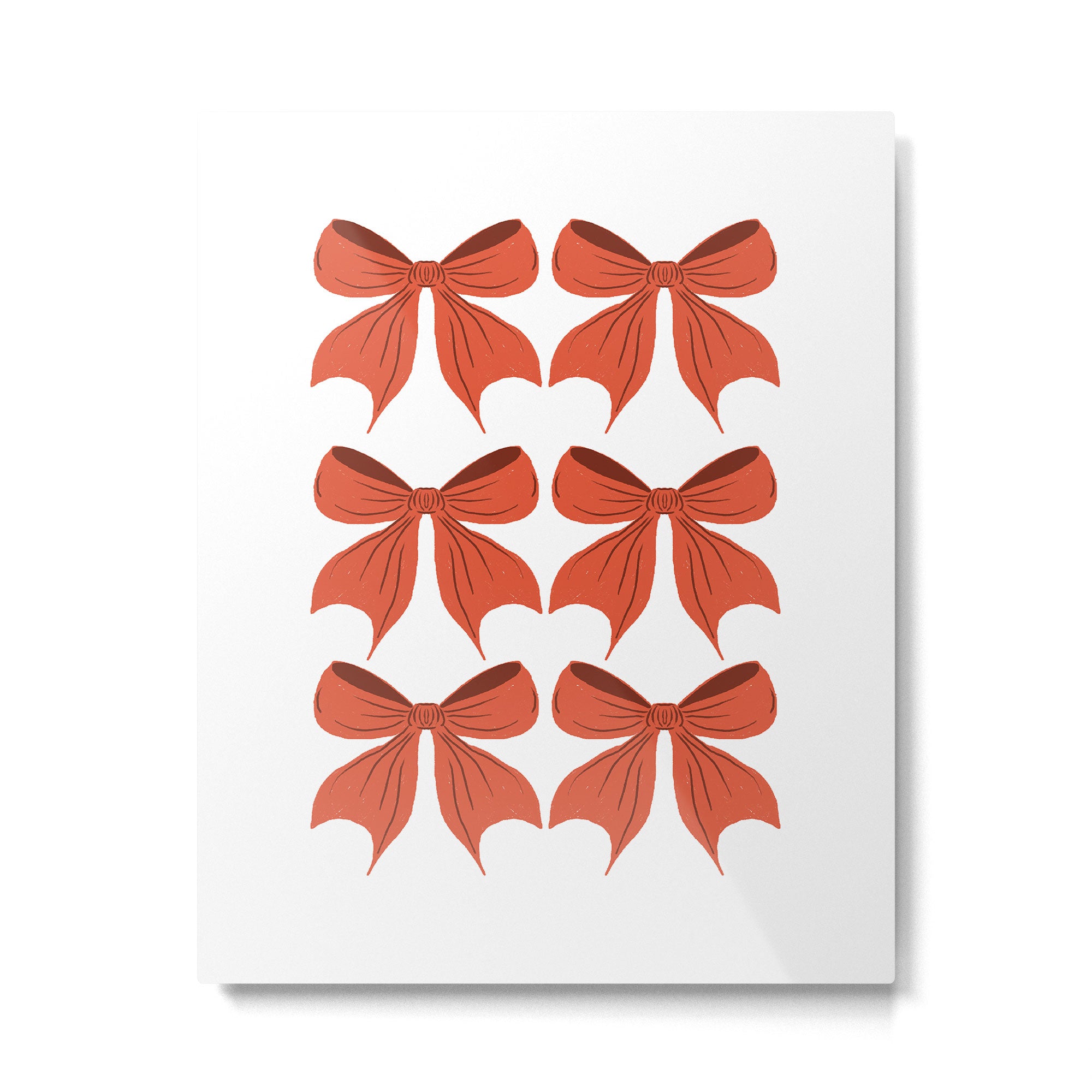 Elegant Red Bow Pattern: A Classic and Stylish Design Metal Print Gallery Image 6