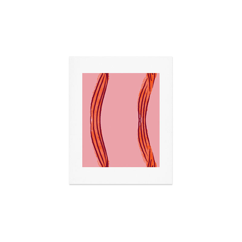 Elegant red bow table runner Art Print Gallery Image 1