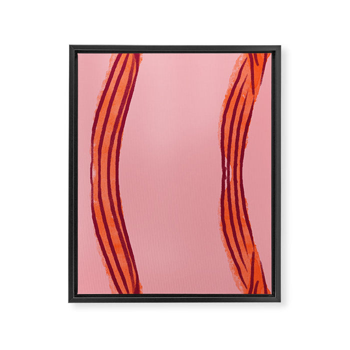 Elegant red bow table runner Framed Canvas Print Gallery Image 1