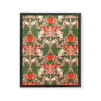 Elegant Strawberry and Floral Botanical Pattern Framed Canvas Print Gallery Image 8