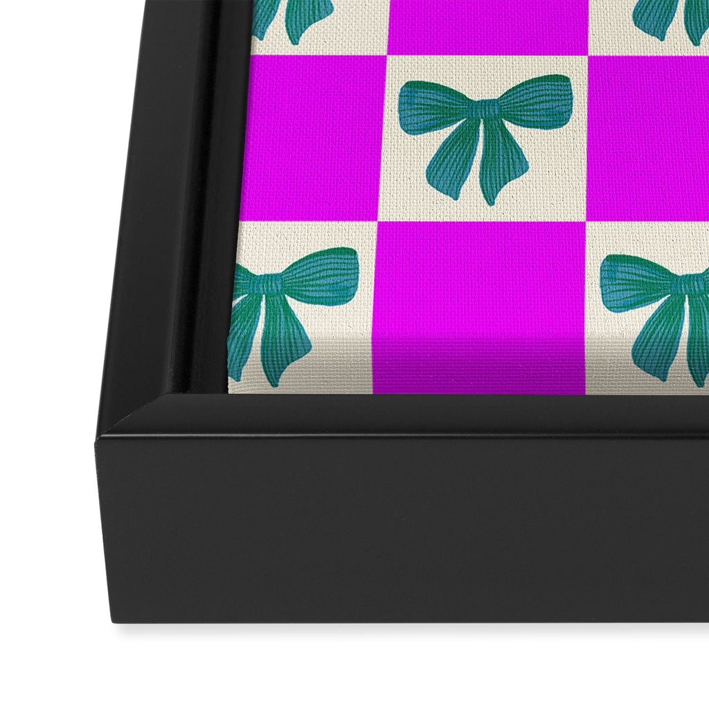 Elegant Vibrant Checkerboard Pattern - Perfect for Winter and Holiday Themes Framed Canvas Print Gallery Image 3