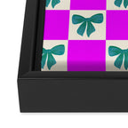 Elegant Vibrant Checkerboard Pattern - Perfect for Winter and Holiday Themes Framed Canvas Print Gallery Image 3