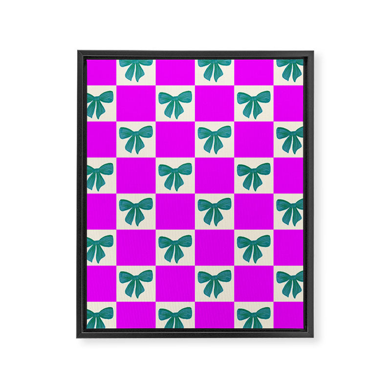 Elegant Vibrant Checkerboard Pattern - Perfect for Winter and Holiday Themes Framed Canvas Print Gallery Image 8