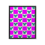 Elegant Vibrant Checkerboard Pattern - Perfect for Winter and Holiday Themes Framed Canvas Print Gallery Image 8