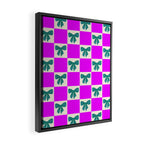 Elegant Vibrant Checkerboard Pattern - Perfect for Winter and Holiday Themes Framed Canvas Print Gallery Image 2