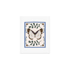 Elegant Watercolor Butterfly with Botanical Frame Art Print Gallery Image 1