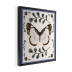 Elegant Watercolor Butterfly with Botanical Frame Framed Canvas Print Gallery Image 2