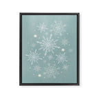 Elegant Winter Snowflake Pattern on Mint Green Background Framed Canvas Print Gallery Image 8