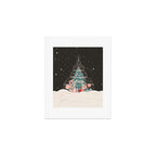 Enchanted Winter Glasshouse Filled with Festive Delights Art Print Gallery Image 1