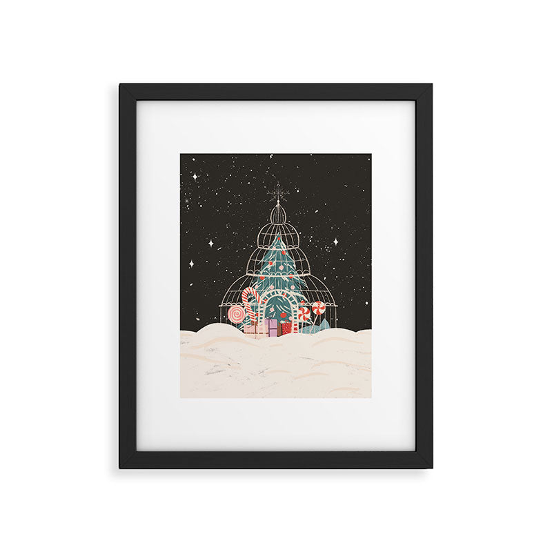 Enchanted Winter Glasshouse Filled with Festive Delights Framed Art Print Gallery Image 5