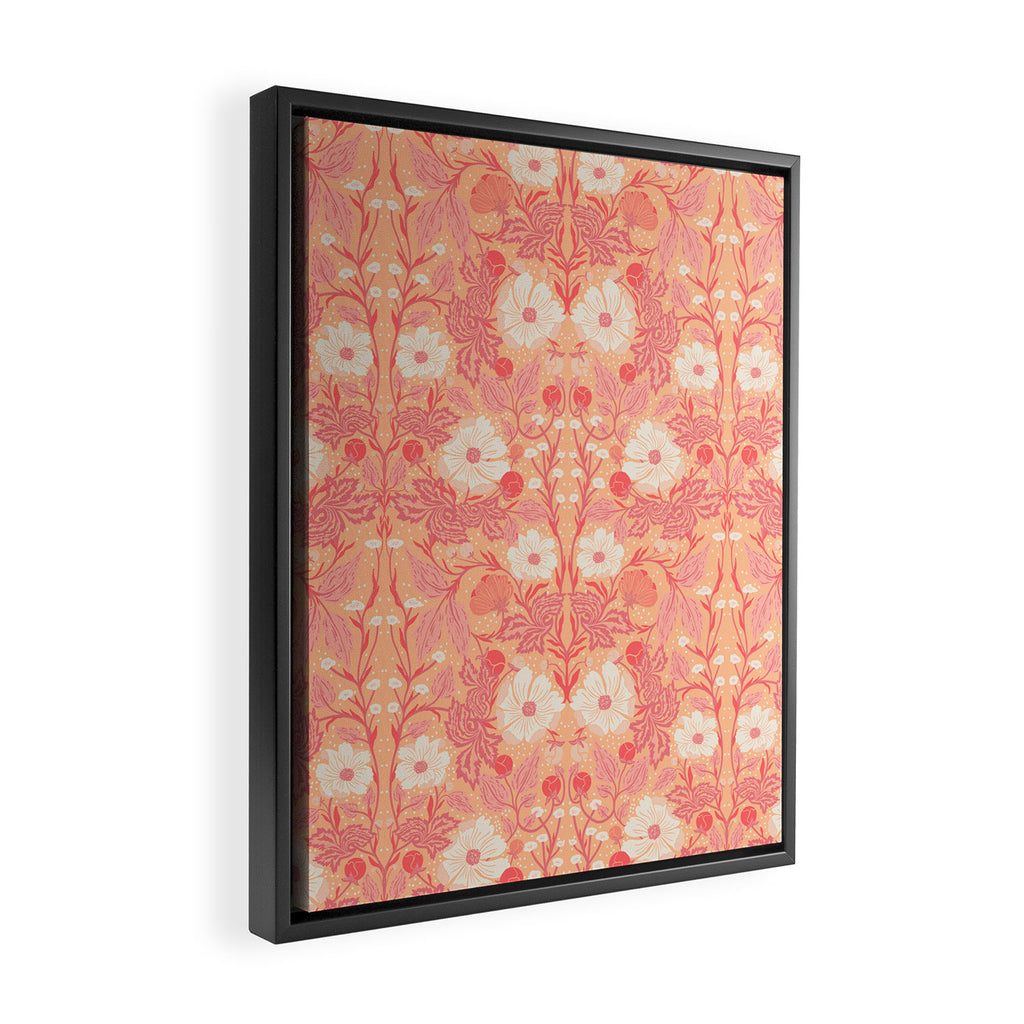 Enchanting Blossom Array: Artisanal Floral Framed Canvas Print Gallery Image 2
