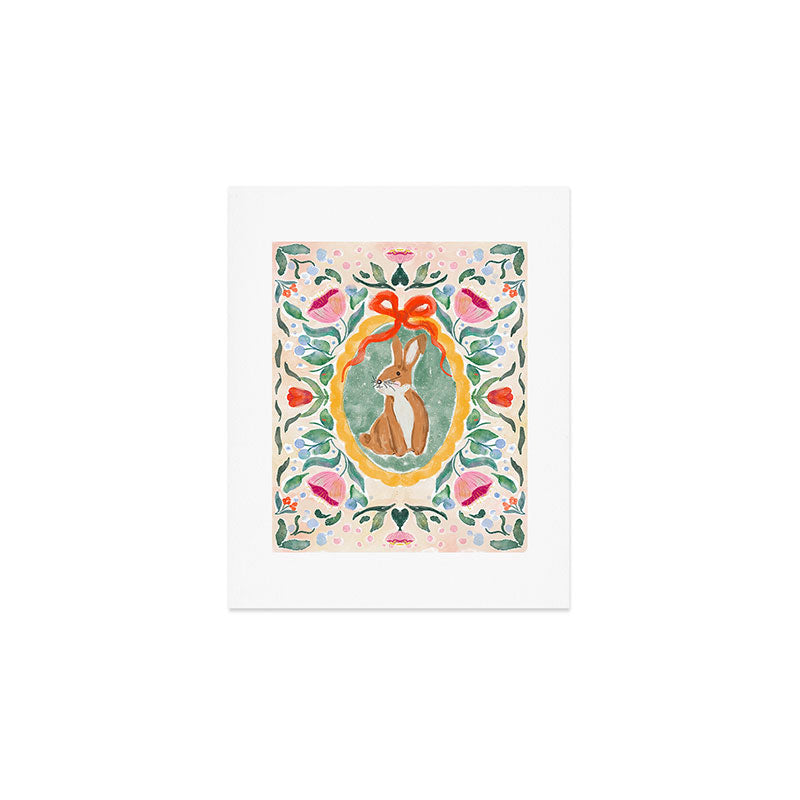 Enchanting Victorian Bunny Illustration Art Print Gallery Image 1
