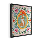 Enchanting Victorian Bunny Illustration Framed Canvas Print Gallery Image 2