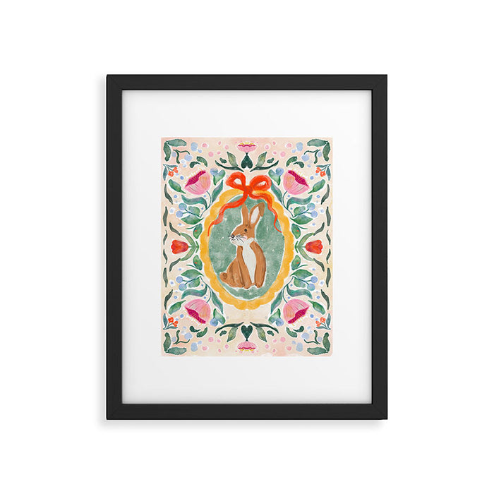 Enchanting Victorian Bunny Illustration Framed Art Print Gallery Image 1