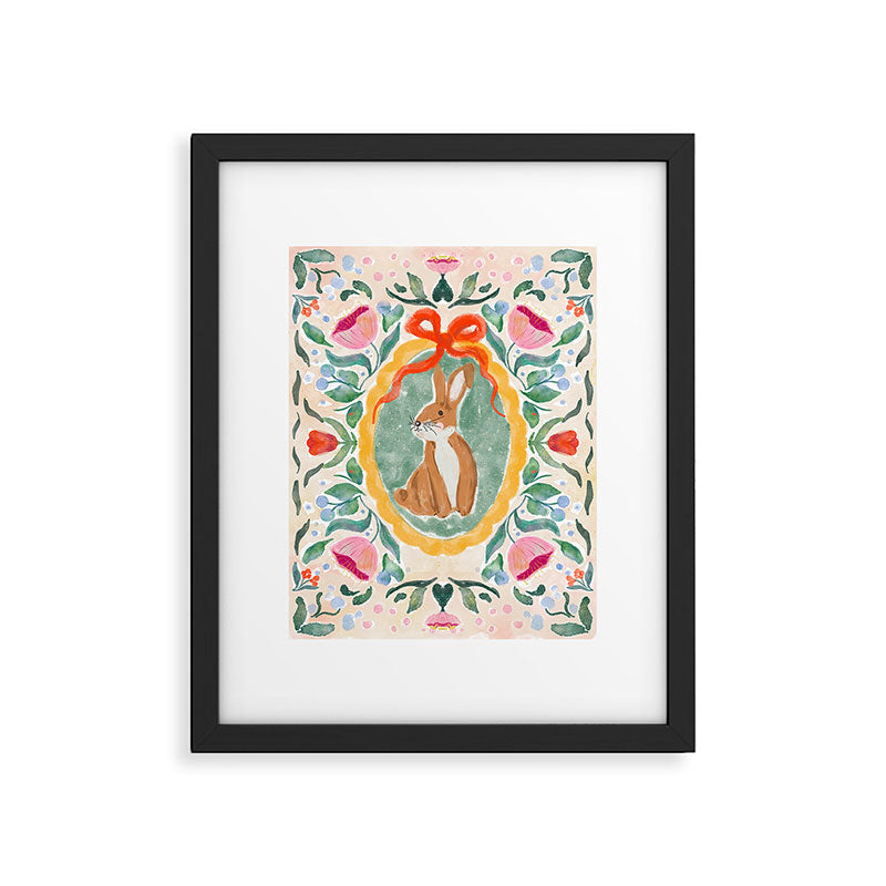 Enchanting Victorian Bunny Illustration Framed Art Print Gallery Image 4