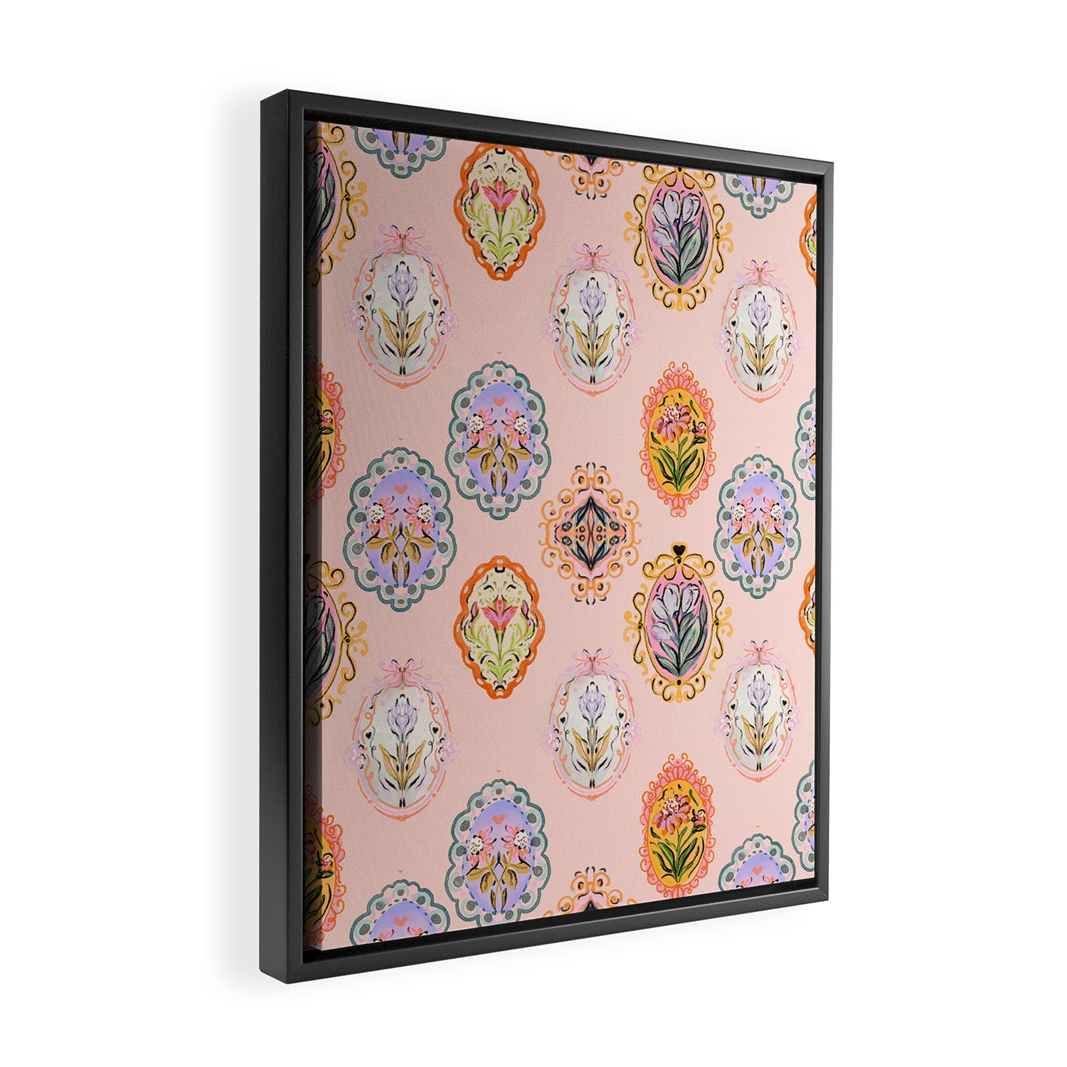 Enchanting Victorian Floral Frame: A Burst of Color and Elegance Framed Canvas Print Gallery Image 2