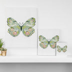 Exquisite Light Green Watercolour Butterfly Canvas Print Gallery Image 3