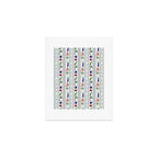 Farmers Market Vegetable Stripe Pattern  Mediterranean Garden Art with Eggplant Tomato and Artichoke Art Print Gallery Image 1