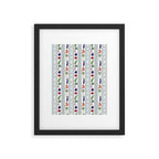 Farmers Market Vegetable Stripe Pattern  Mediterranean Garden Art with Eggplant Tomato and Artichoke Framed Art Print Gallery Image 6