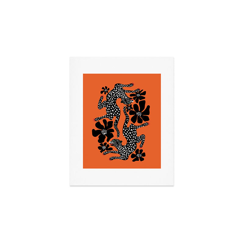 Fashionable black cheetah dance Art Print Gallery Image 1