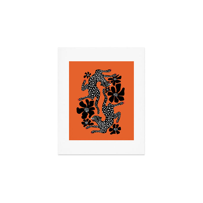 Fashionable black cheetah dance Art Print Gallery Image 1