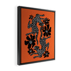 Fashionable black cheetah dance Framed Canvas Print Gallery Image 2
