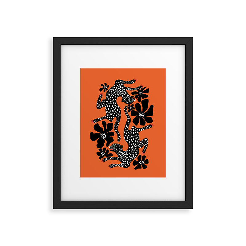 Fashionable black cheetah dance Framed Art Print Gallery Image 4