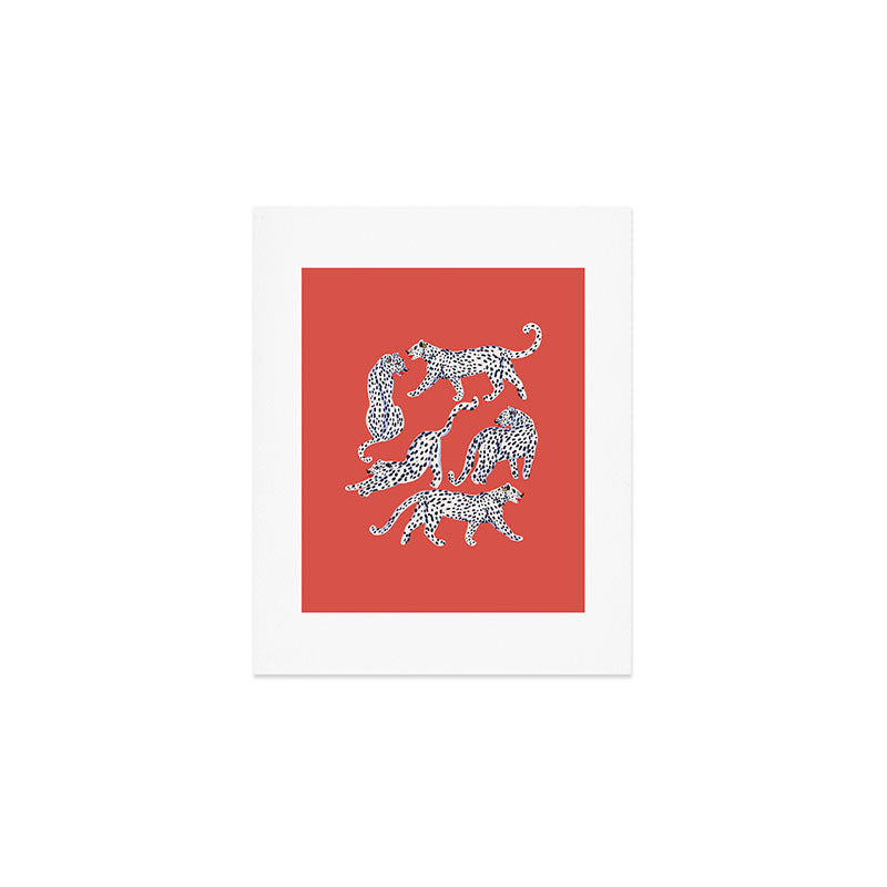 Fashionable white leopards  Art Print Gallery Image 1
