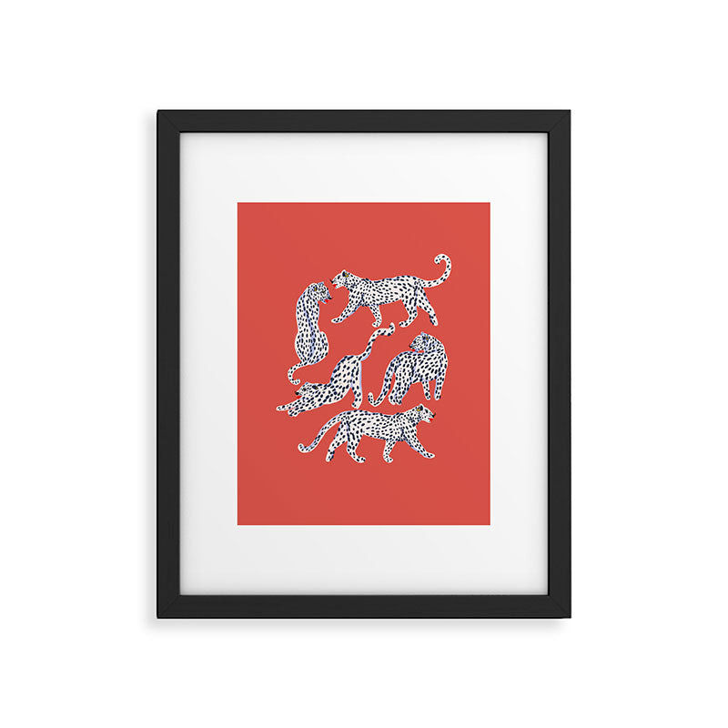 Fashionable white leopards  Framed Art Print Gallery Image 6