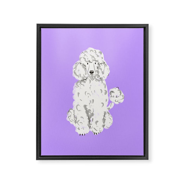 Fashionable white poodle Framed Canvas Print Gallery Image 1