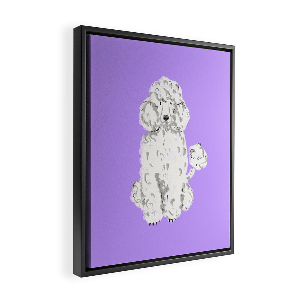Fashionable white poodle Framed Canvas Print Gallery Image 2